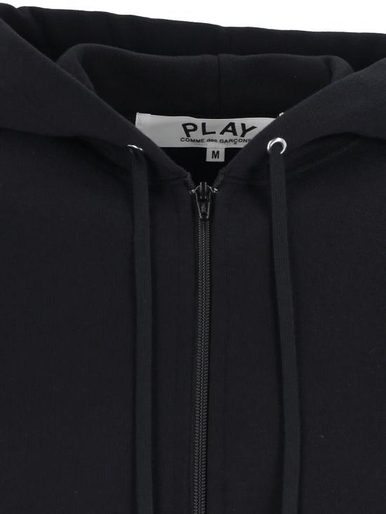 꼼데가르송 스웨터 Comme Des Garçons 플레이 풀집 후디 블랙 - COMME DES GARCONS