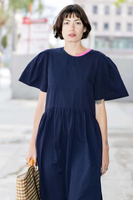  토잇 볼랑 롱 원피스 토잇 볼란트 스프링 가든 2.0 드레스 네이비 - TOIT VOLANT