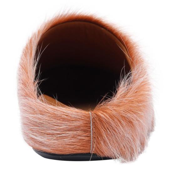  마르니 뮬/슬리퍼 마니 롱 헤어 푸스베트 사보트  윈터 위트 - MARNI