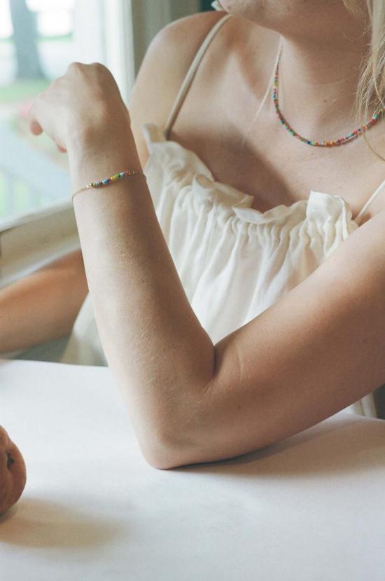  HNDSM 바디 주얼리 핸드메이드 컬러 골드 & 비즈 팔찌 - OTHER BRANDS