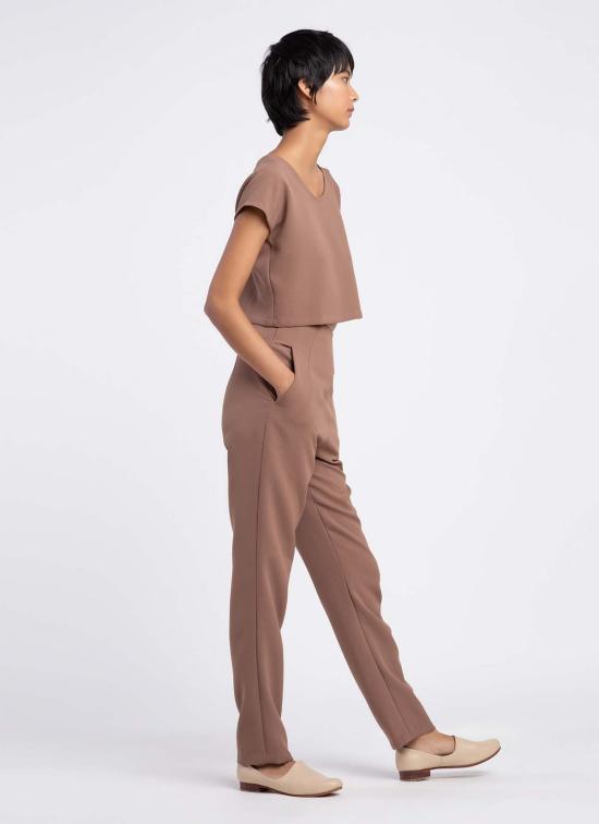  KAAREM 스트레이트 팬츠 Kaarem Sam 하이웨이스트 포켓 팬츠 카멜 - OTHER BRANDS