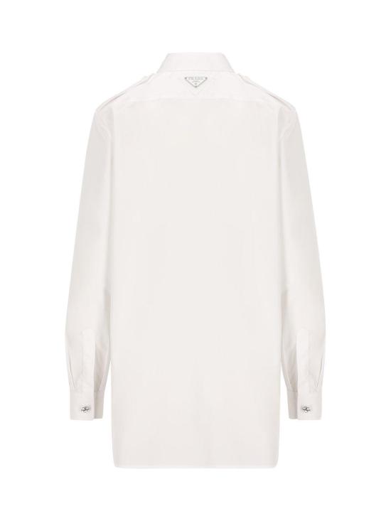  프라다 셔츠 장식 버튼 셔츠 화이트 - PRADA