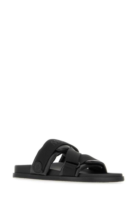  몽클레어 샌들 가죽 및 패브릭  블랙 - MONCLER