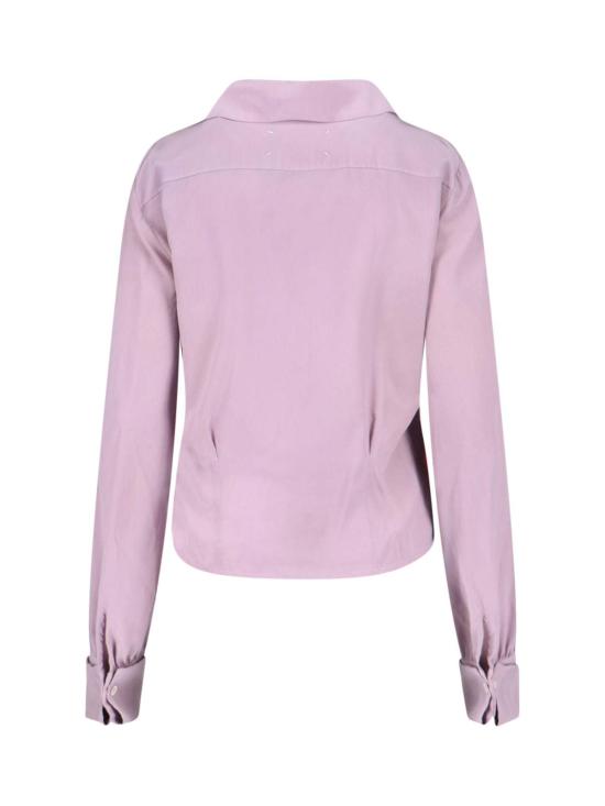  마르지엘라 긴팔 티셔츠 메종  실크 긴팔 셔츠 핑크 - MAISON MARGIELA