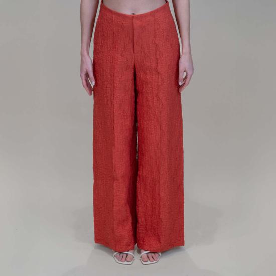  Zimo 스트레이트 팬츠 지모 크링클 저지 와이드 레그  탠저린 색상 - OTHER BRANDS