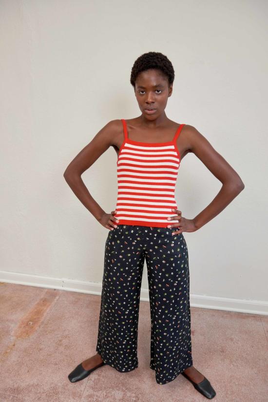  마리아 스탠리 민소매 티셔츠 아누 리브드 탱크 피킬로 스트라이프 - MARIA STANLEY