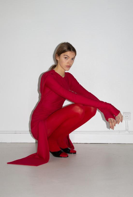  샘디 숏 원피스 Saemdi 스포티 저지 드레스 - SAEMDI