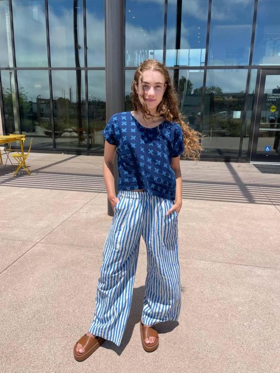  Happy French Gang 팔라초 팬츠 행복한 프랑스 갱단 오마르 블루 레이  블루 - HAPPY FRENCH GANG