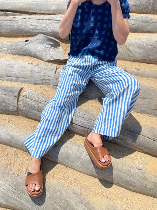  Happy French Gang 팔라초 팬츠 행복한 프랑스 갱단 오마르 블루 레이  블루