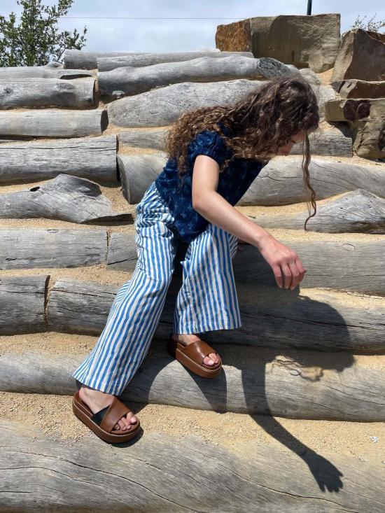  Happy French Gang 팔라초 팬츠 행복한 프랑스 갱단 오마르 블루 레이  블루 - OTHER BRANDS