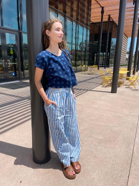  Happy French Gang 팔라초 팬츠 행복한 프랑스 갱단 오마르 블루 레이  블루 - HAPPY FRENCH GANG