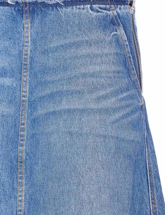  알렉산더 왕 데님 스커트 로우라이즈 A라인 미디 스커트 블루 - ALEXANDER WANG