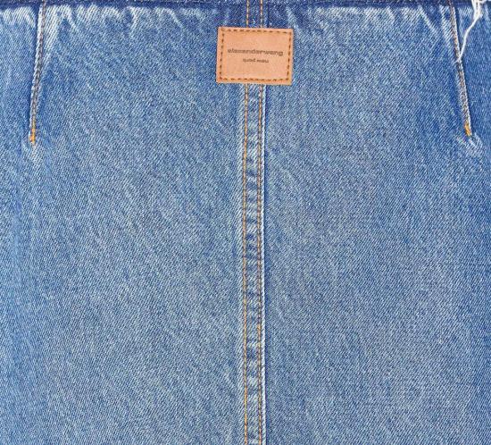  알렉산더 왕 데님 스커트 로우라이즈 A라인 미디 스커트 블루 - ALEXANDER WANG