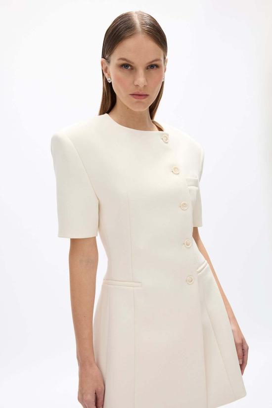  레이첼 길버트 숏 원피스 세르지오 슬리브 미니 드레스 크림 - RACHEL GILBERT