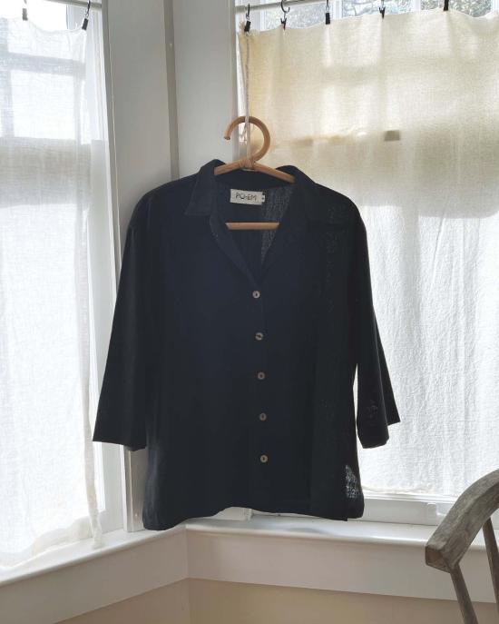  PO-EM 셔츠 포엠 카사  뉴 문 블랙 - PO EM