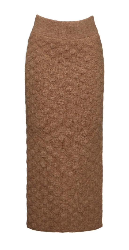  일레븐 식스 미디 스커트 에이드 스커트 카멜 - ELEVEN SIX