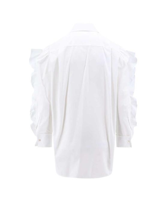  막스마라 블라우스 막스 마라 러플 디테일 코튼 셔츠 화이트 - MAX MARA