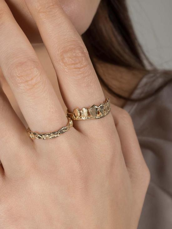  시리 한스도터 반지 Siri Hansdotter Sindre 웨이브 플로럴 스태커 링 - SIRI HANSDOTTER