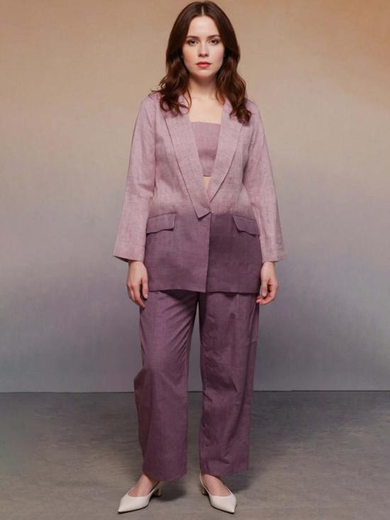  이키비 수트 자켓 옴브레 클래식 수트 세트 라벤더 플럼