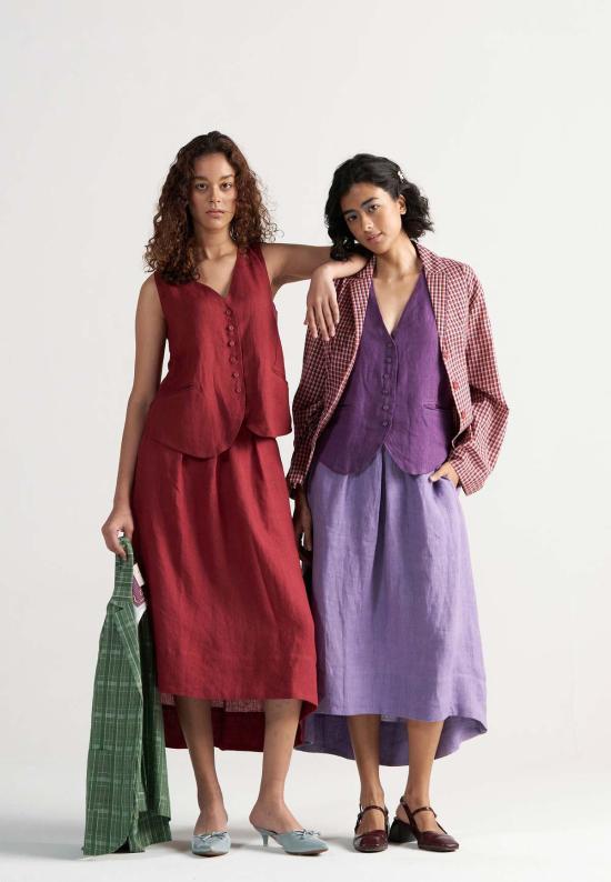  이키비 베스트 애프터눈 어페어 코디 세트 크림슨 레드 - IKKIVI