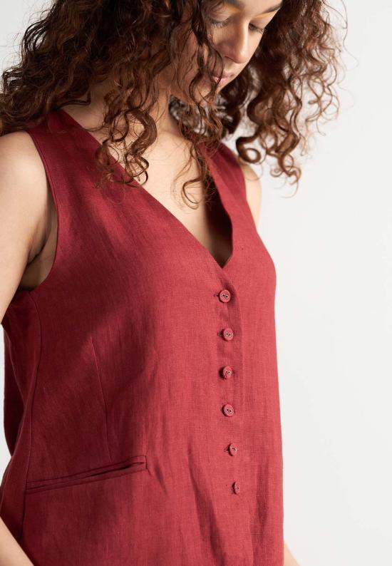  이키비 베스트 애프터눈 어페어 코디 세트 크림슨 레드 - IKKIVI