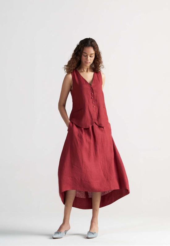  이키비 베스트 애프터눈 어페어 코디 세트 크림슨 레드 - IKKIVI