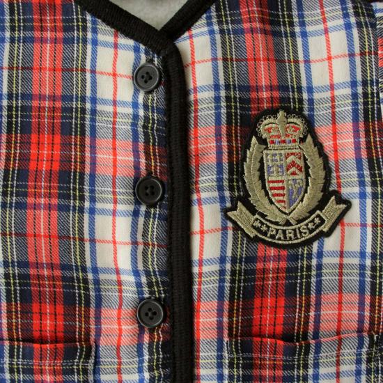  [키즈] 봉주르 자켓 양면으로 입을 수 있는 아기 재킷 (빨간색 타탄 체크) - BONJOUR