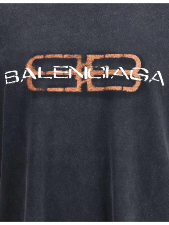  발렌시아가 반팔 티셔츠 로고 티셔츠 - BALENCIAGA