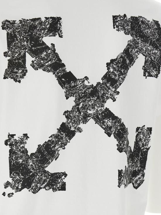  오프화이트 반팔 티셔츠 헤럴딕 트레숄드 애로우즈 티셔츠 화이트/블랙 - OFF WHITE