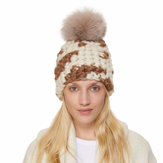  미샤램퍼트 모자 미샤 램퍼트 모카 카우 비니 + 토프 XL 폼폼 - MISCHA LAMPERT