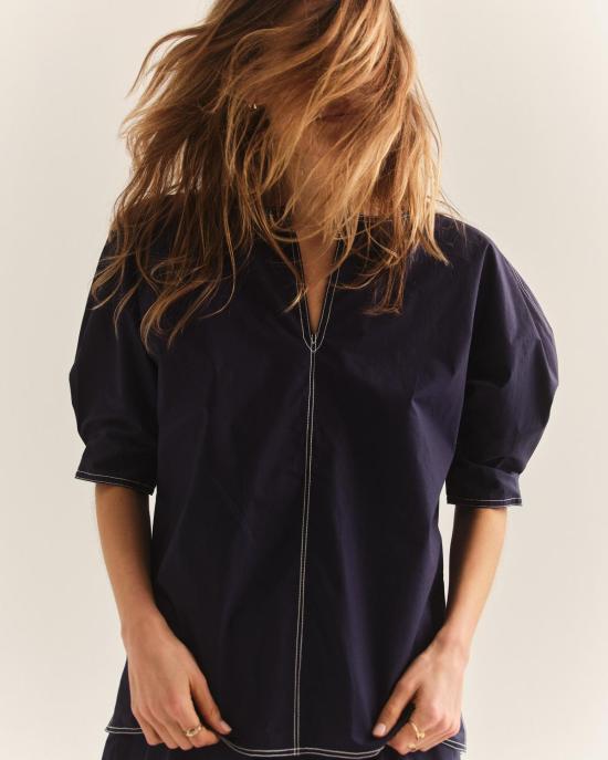  Cartolina 반팔 티셔츠 카톨리나 슬론 포플린  미드나잇 블루 - OTHER BRANDS