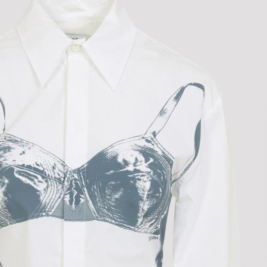  장 폴 고티에 셔츠 스캔 브라 셔츠 화이트 블루 그레이 - JEAN PAUL GAULTIER