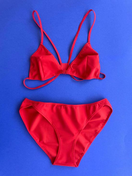  La Fille D'o 비키니 수영복 라 필레 도 칸 스릴 트라이앵글 비키니 탑 레드 - OTHER BRANDS