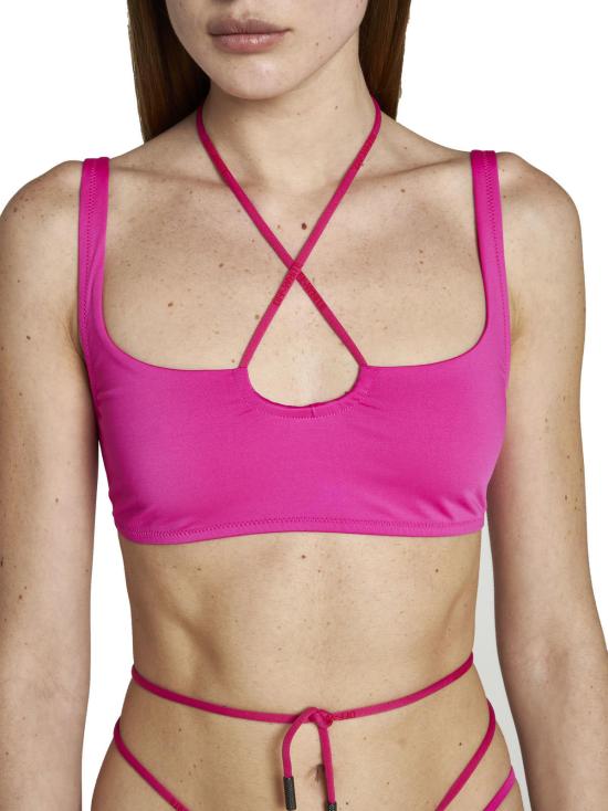  오프화이트 원피스 수영복 레이스 수영복 (레드/화이트) - OFF WHITE