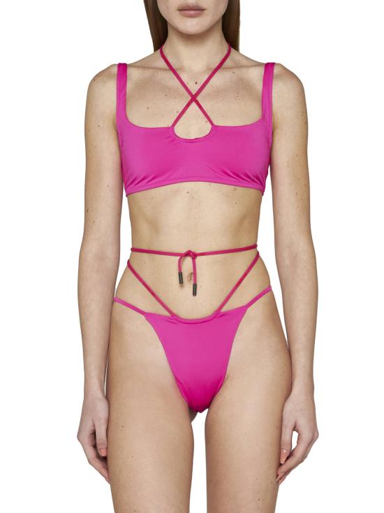  오프화이트 원피스 수영복 레이스 수영복 (레드/화이트) - OFF WHITE