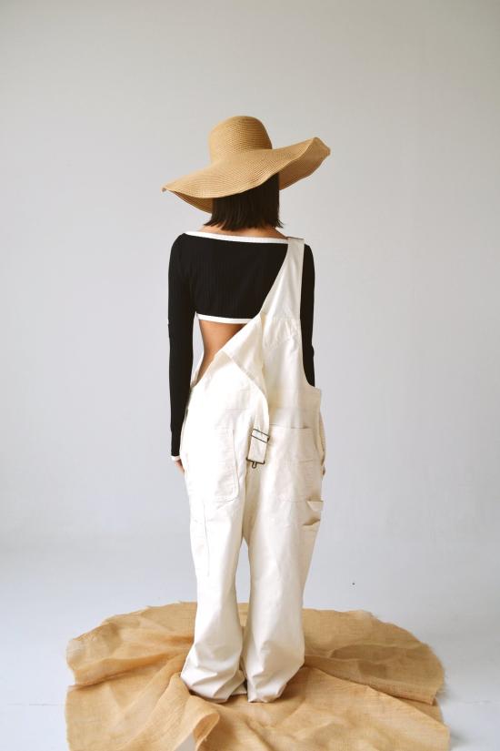  스머키 민소매 티셔츠 로마 슈퍼 스트레치 긴팔 크롭탑 - SMUCKY