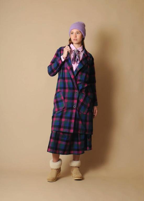  RUJUTA SHETH 트렌치 코트 루주타 셰스 바니 트렌치 헤리티지 체스