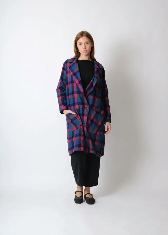  RUJUTA SHETH 트렌치 코트 루주타 셰스 바니 트렌치 헤리티지 체스 - OTHER BRANDS