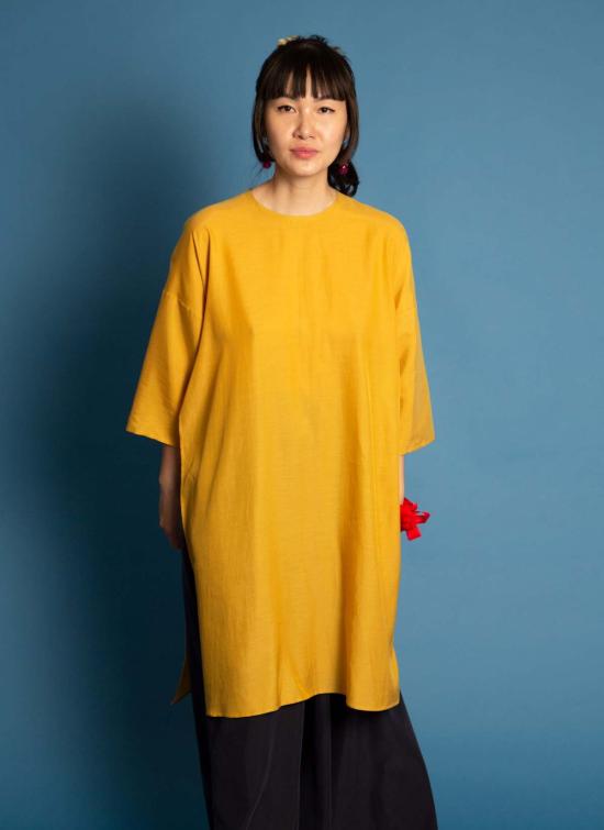  카렘 튜닉 스프링 버드 유니섹스 드롭숄더  레몬 옐로우 - KAAREM