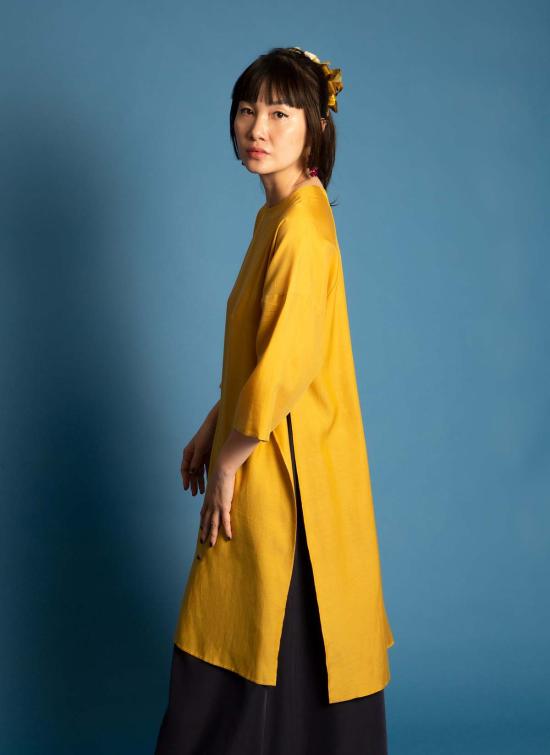  카렘 튜닉 스프링 버드 유니섹스 드롭숄더  레몬 옐로우 - KAAREM