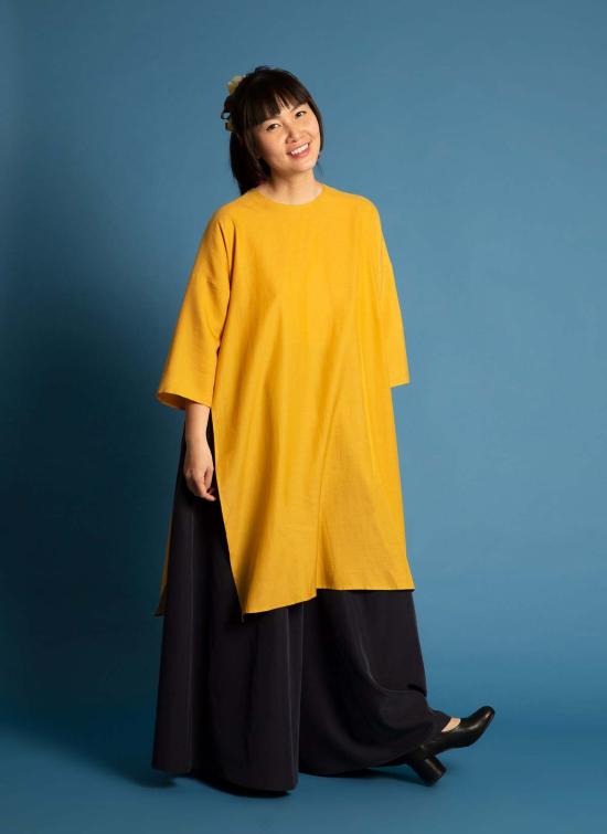  카렘 튜닉 스프링 버드 유니섹스 드롭숄더  레몬 옐로우