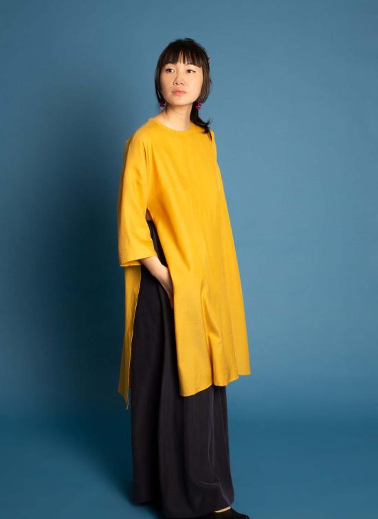  카렘 튜닉 스프링 버드 유니섹스 드롭숄더  레몬 옐로우 - KAAREM
