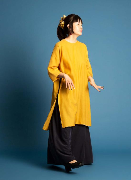  카렘 튜닉 스프링 버드 유니섹스 드롭숄더  레몬 옐로우 - KAAREM