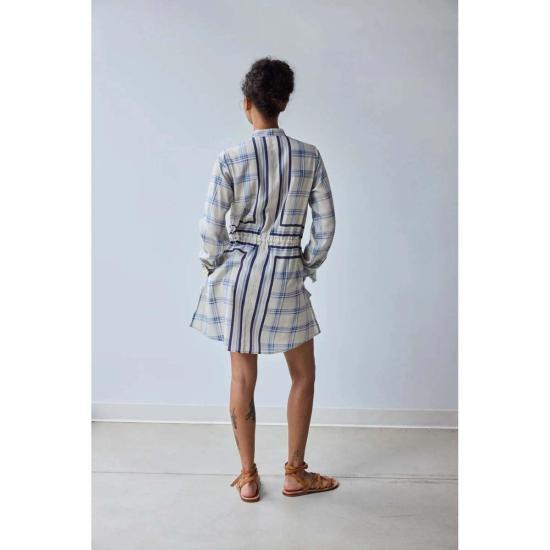  Hope for Flowers by Tracy Reece 숏 원피스 트레이시 리스의 Hope For Flowers 밴드 칼라 미니 드레스, 워프 다이드 체크무늬 - OTHER BRANDS