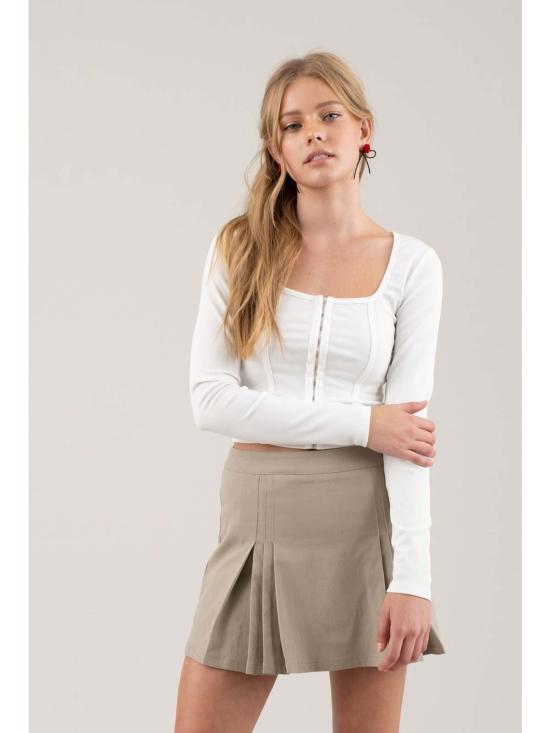  The Workshop 민소매 티셔츠 워크샵 라켈라 후크앤아이 크롭탑 화이트 - OTHER BRANDS