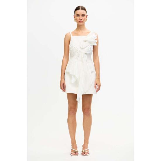  아클레어 숏 원피스 에이클러 크로컴 미니 드레스 아이보리