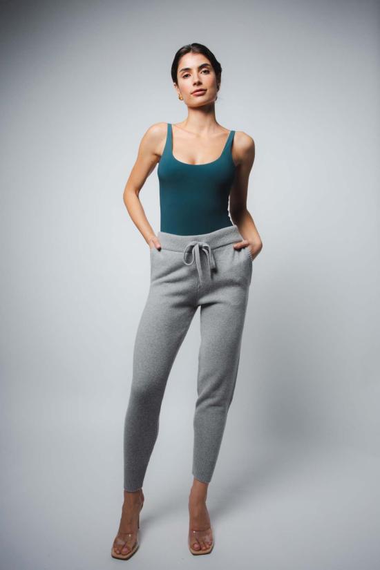  산티클레르 스트레이트 팬츠 산티클러 애디슨 캐시미어 트랙 팬츠 헤더 그레이 - SANTICLER