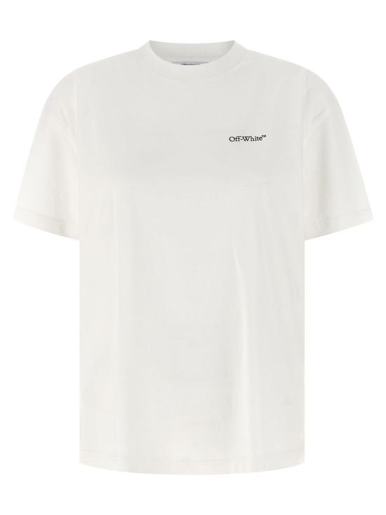  오프화이트 반팔 티셔츠 애로우 글로잉 플라워 티셔츠 화이트