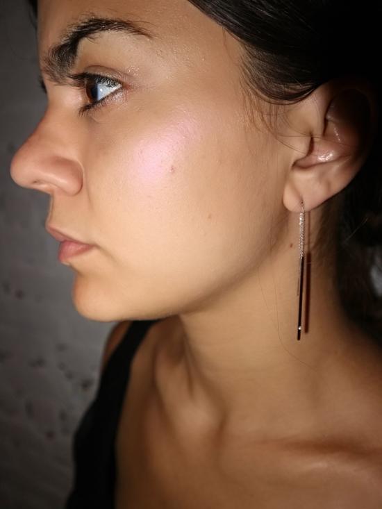  kvk jewelry 이어링 Kvk 주얼리 바 다이아몬드 체인 귀걸이 - OTHER BRANDS