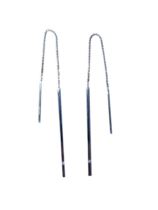 kvk jewelry 이어링 Kvk 주얼리 바 다이아몬드 체인 귀걸이